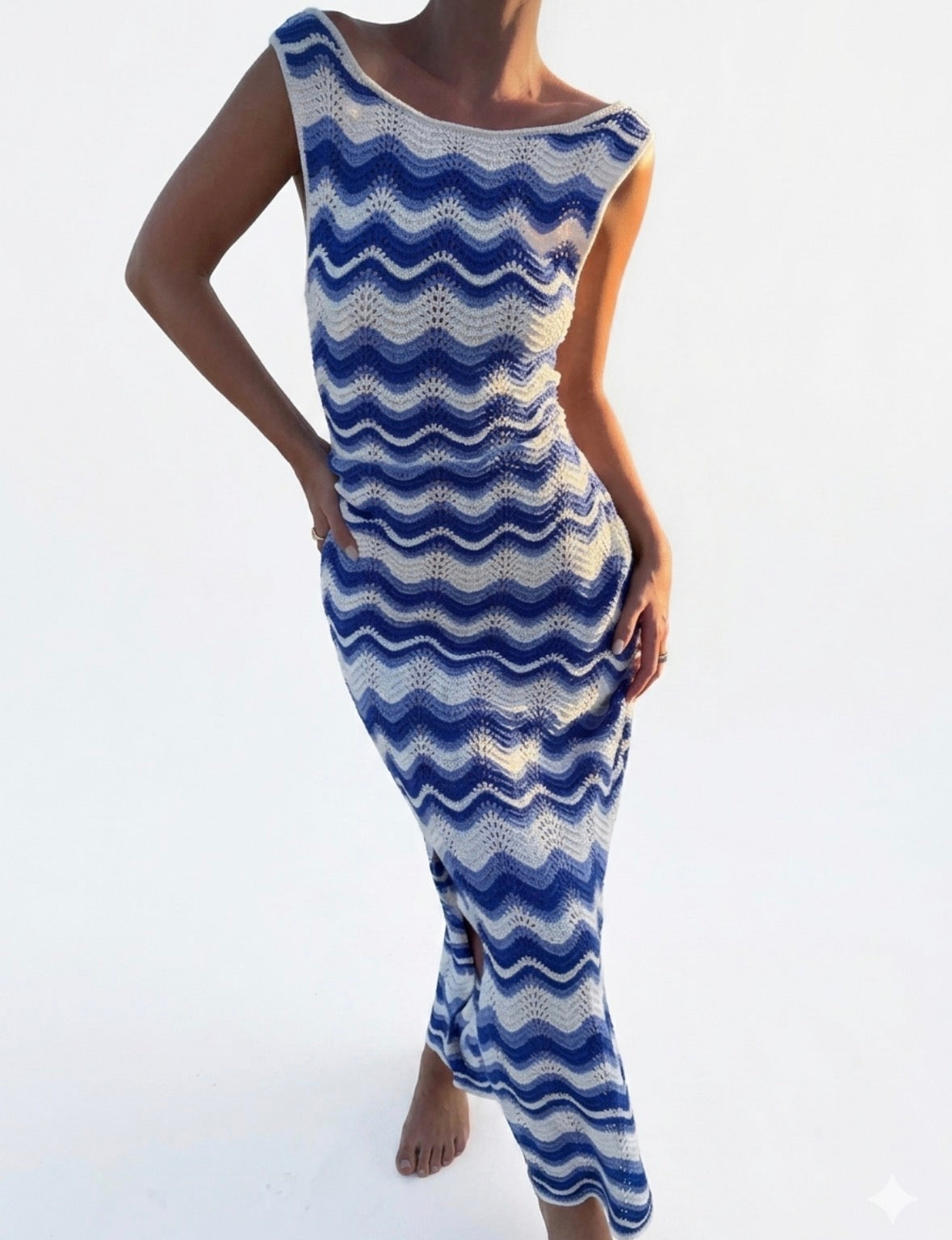 The Amalfi Zig Zag knit cover up