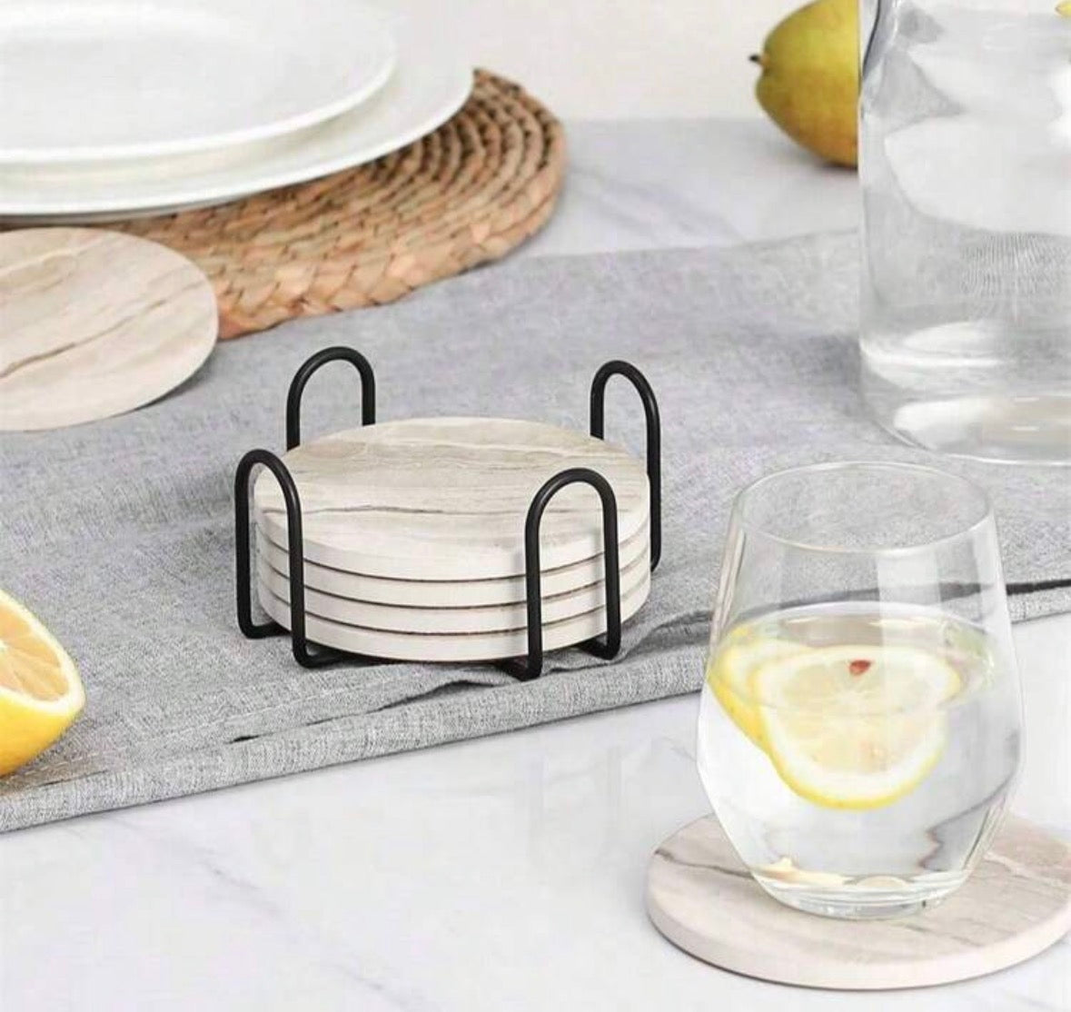 Marble coasters - set of 6