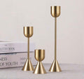 Brushed Brass Hourglass candle holder Set