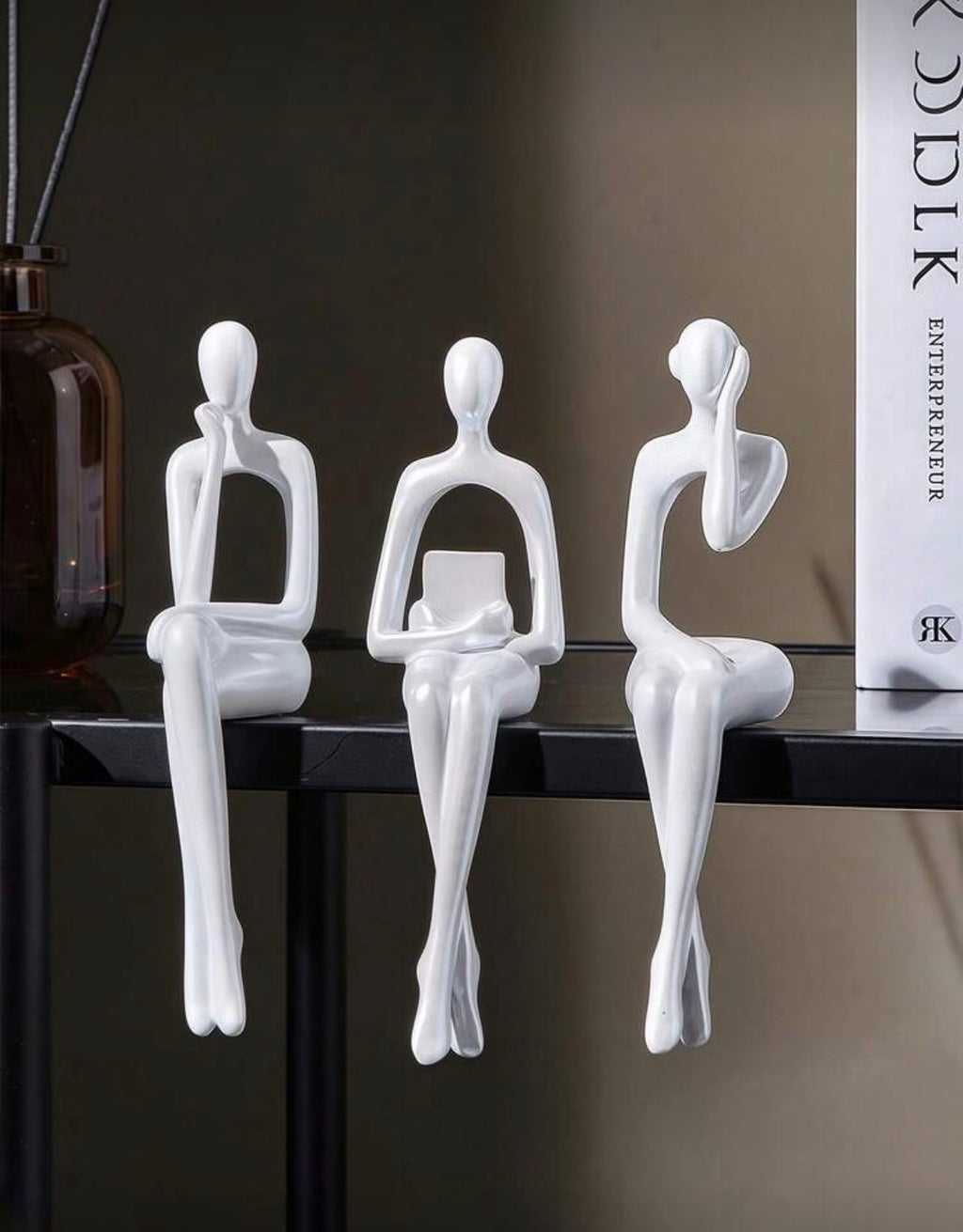 The Muse Minimalist Reader Figurines - set of 3