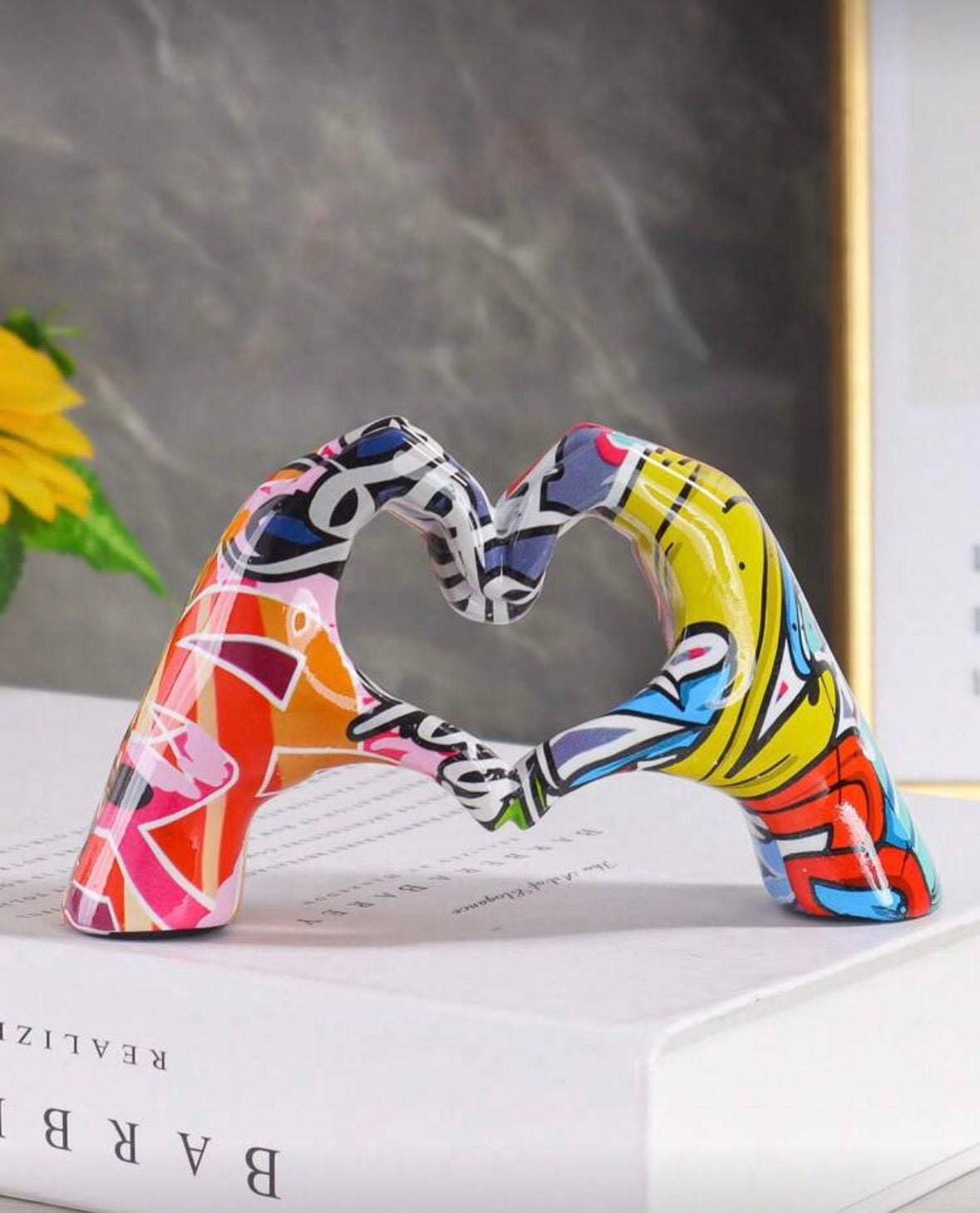 The Amour Graffiti Heart Hands Sculpture