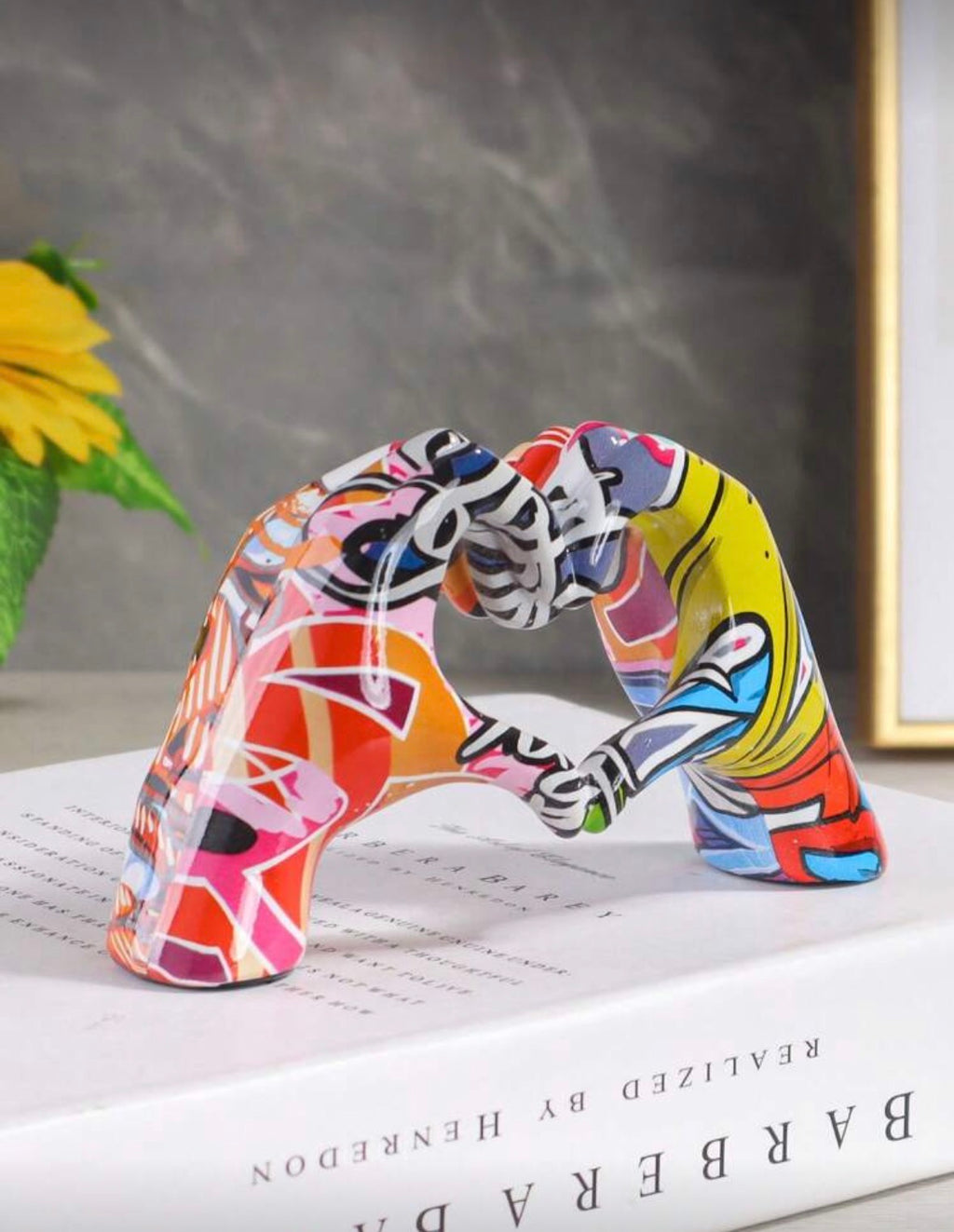 The Amour Graffiti Heart Hands Sculpture