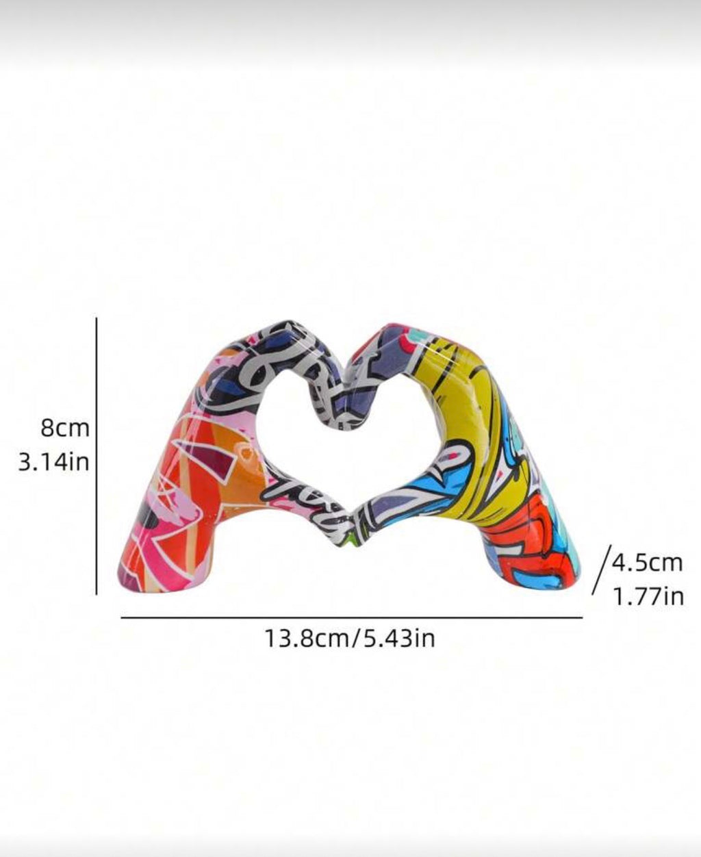 The Amour Graffiti Heart Hands Sculpture