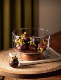 Wooden base fruit bowl